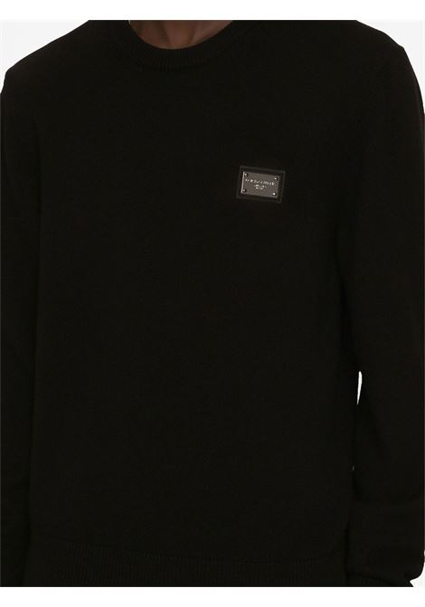 maglia nera DG Essentials in lana vergine e cachemere DOLCE & GABBANA | GXO39T-JEMQ4N0000